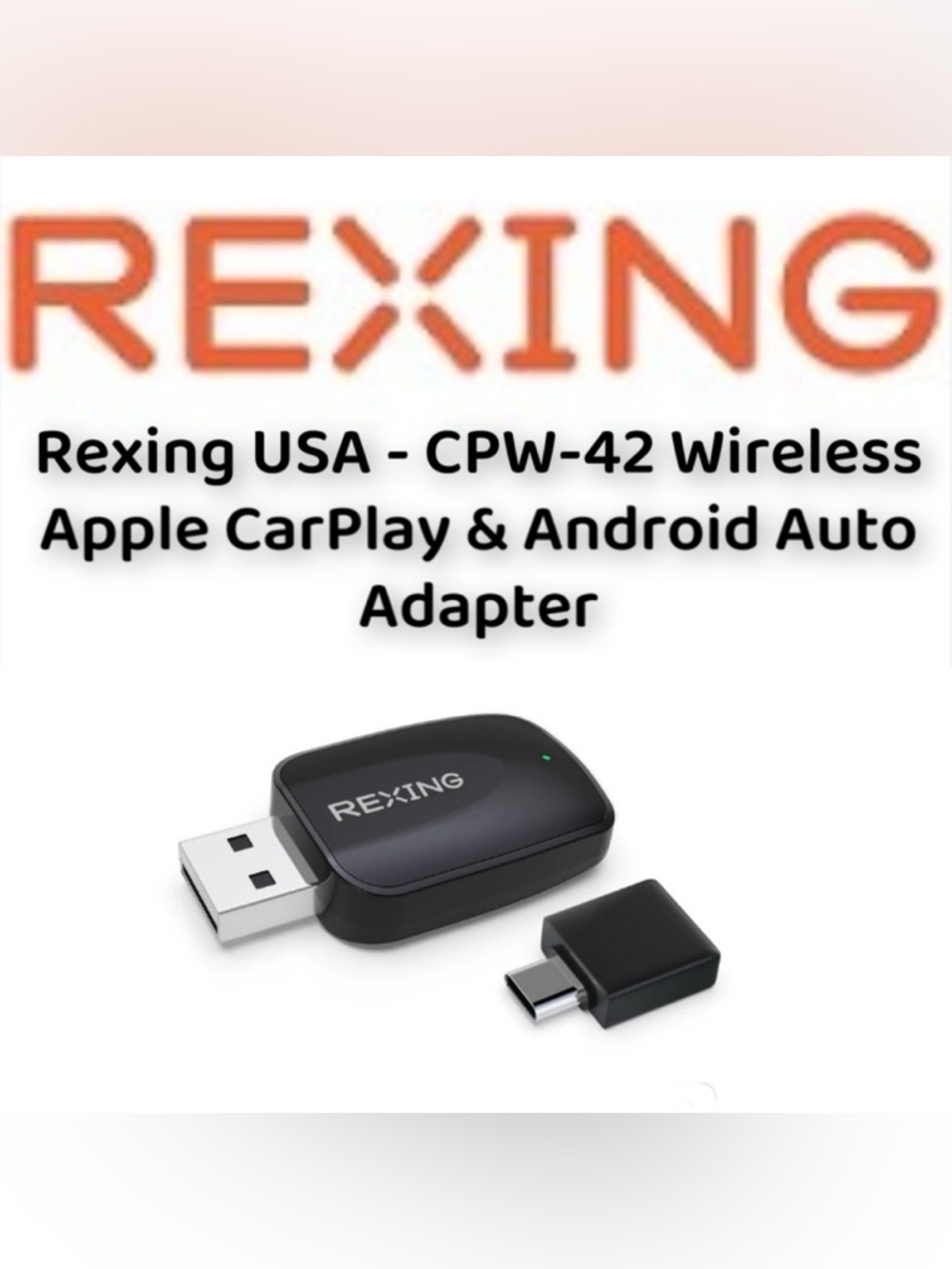 Rexing USA - CPW-42 Wireless CarPlay & Android Auto Adapter - NEW/SEALED